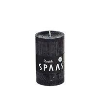 Spaas Negro 12 Velas rústicas sin Perfume 48, 17 Horas, Color, Cera de parafina, D 48 mm x H 80 mm