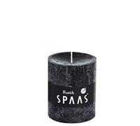 Spaas Negro 8 Velas rústicas sin Perfume 68/80 mm, ± 30 Horas, Color, Cera de parafina, 6.8 cm