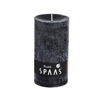 Spaas Negro 8 Velas rústicas sin Perfume 70, 60 Horas, Color, Cera de parafina, D 70 mm x H 130 mm