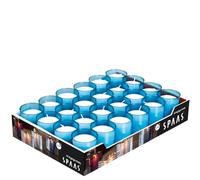 Spaas Pack de 24 Velas cangilones Transparentes, Azul