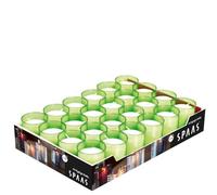 Spaas Pack de 24 Velas cangilones Transparentes, Verde