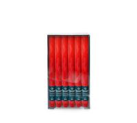 Spaas Rojo 12 x 12 Velas rústicas sin Perfume, ± 8 Horas, Cera de parafina, D 21 mm x H 250 mm, 12