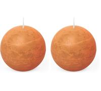 Spaas Vela esférica rústica 80 mm 24 h, naranja (Paquete de 2)