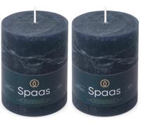 Spaas Vela pilar rústica, 80/110 mm, 65 h, color azul oscuro (Paquete de 2)