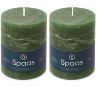 Spaas Vela pilar rústica, 80/110 mm, 65 h, color verde oscuro (Paquete de 2)