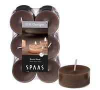Spaas - Velas, cera de parafina, taza de plástico, marrón topo, Exotic wood