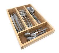 Space Home - Bandeja para Cubertería - Organizador Cajones - Cuberteros para Cajon Cocina - Organizador de Cubiertos - Bandeja Cubiertos Cajon - Organizador de Cocina - 32 x 22 x 3,5 cm