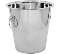 Space Home - Champanera con Asas - Cubitera - Cubo de Champán con Asas - Cubo de Hielo de Acero Inoxidable - Cubo Enfriador de Bebidas - Acero Inoxidable - 22 x 21 cm