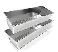 Space Home - Juego de 2 Moldes de Horno Plumcake - Molde Rectangular para Pan - Aluminio - 35 cm
