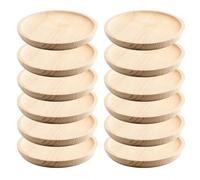 Space Home - Platos de Madera para Pulpo - Plato para Servir Aperitivos, Jamón, Queso, Embutidos o Pizza - Platos de Presentación - Set de 12 - Diámetro 16 cm