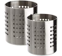 Space Home - Portacubiertos de Cocina - Escurridor de Cubiertos - Soporte para Utensilios - Cesta para Cubiertos - Escurridor de Cubiertos en Acero Inoxidable - Set de 2