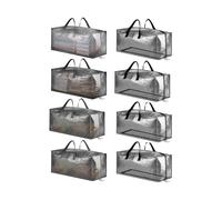 SpaceAid Bolsas de mudanza resistentes, bolsas de almacenamiento extragrandes con correas de mochila y asas fuertes, alternativa a las cajas de mudanza, transparentes (paquete de 8)