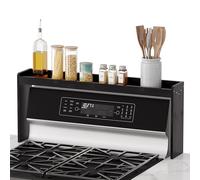 SpaceAid Estante de bambú para especias sobre la estufa, organizador de cocina de 31.5 pulgadas, estante superior de especias para estufa, almacenamiento de encimera de 11.6 pulgadas de altura