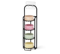 SpaceAid, Jabonera de 4 Niveles para Ducha, Soporte autodrenante de Pastilla de jabón o champú para Pared de baño y Fregadero de Cocina, Barra de Acero Inoxidable, Negro