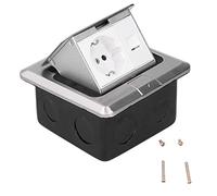 Spacnana Caja de Toma de Piso Enchufe de Piso Enchufe de Tierra Empotrado Doble Impermeable A Prueba de Polvo con Lámina Transparente de Retención de Agua para Instalación en el Hogar y