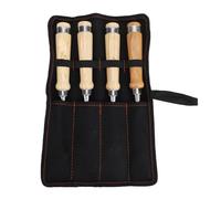 Spacnana Juego de Formones 4 Piezas 10-32mm, Diseño Ergonómico | Cinceles de acero CRV duraderos, Aplicaciones en madera blanda y dura, Mangos de madera que absorben los golpes, Perfectos