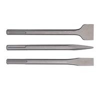 Spacnana Kit de Cinceles, Juego de 3 Piezas de Acero Al Carbono, Cinceles de Punta Plana y Escaladora para Eliminación de Hormigón y Azulejos, Compatible con Taladro Eléctrico Martillo (#2)