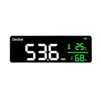 Spacnana Medidor Digital de Decibelios con Pantalla de Temperatura y Humedad, Medidor de Ruido Montado en la Pared con Pantalla LED Grande para Monitoreo de Estudio en el Aula, Oficina,