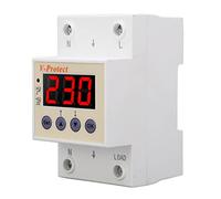 Spacnana Protector de Sobretensión Dispositivo de Protección de Reinicio Automático Ajustable AC220V 40A Pantalla de Voltaje de Carcasa de PC para el Taller en el Hogar Control de Energía en Riel