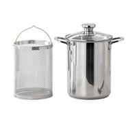 Spaghetti Pot With Strainer - 4L Deep Fryer,Stock Pot With Strainer | Stainless Steel Pasta Pots For Home Cooks Chefs Meal Prep Parties Gatherings Events Holidays