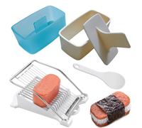 Spam Musubi Moldes, kit de 4 piezas para hacer Musubi, cortador de spam, prensa Musubi, sushi, arroz, onigiri, molde para cortar huevos para almuerzo, carne, perrito caliente, queso, fresa, almuerzo