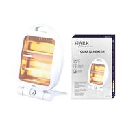 SPARK - Calefactor eléctrico 2 Tubos de cuarzo 800W POTENTE CALOR, SEGURO. BASE DE APOYO, SISTEMA DE APAGADO AUTOMÁTICO POR VOLCADO