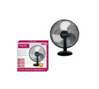 SPARK- VENTILADOR DE SOBRE MESA DE 16". POTENCIA: 40W. VOLTAJE: 220V- 50HZ. 3 ASPAS GIRATORIAS CON REJILLA. AJUSTE DE 3 VELOCIDADES. AMPLIA OSCILACIÓN. RUIDO BAJO.