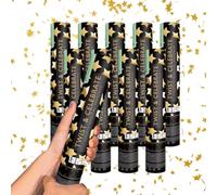 SPARKLERS Club - Cañón de confeti de 28 cm, alcance 5-8 metros, ideal para bodas, cumpleaños, fiestas, alta calidad, seguro, duradero, efecto espectacular garantizado (estrella de oro, 10, cañones)