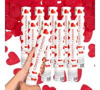 SPARKLERS Club - Cañón de confeti de 28 cm, alcance 5-8 metros, ideal para bodas, cumpleaños, fiestas, alta calidad, seguro, duradero, efecto espectacular garantizado (corazón rojo, 10, cañones)