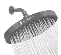 SparkPod Cabezal de ducha fijo, lluvia de alta presión, aspecto moderno de lujo, fácil instalación sin herramientas, reemplazo ajustable perfecto para tus cabezales de ducha de baño (20 cm redondo,