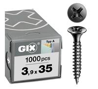 SPAX 1091170390355 GIX-A - Tornillos de montaje rápido, color negro