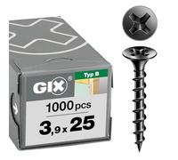 SPAX 1891170390255 GIX-B Tornillos para paneles de yeso, color negro