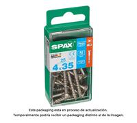 Spax 4197000400351 Tornillo Madera Cabeza Plana Inox A2 4.0x35mm Caja 25 Unidades