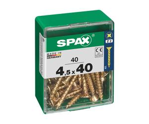 Spax af000777 caja 40 uds. tornillo madera cab. plana yellox 4,5x40mm,
