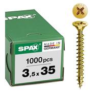 Spax International Tornillo madera cabeza fresada PZ2 diámetro 3,5 mm 35 mm zinc amarillo caja 1000