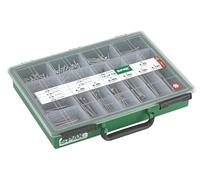 SPAX gama maletín, Kit de tornillos con 14 dimensiones, 384 unidades + 3 bits, Cabeza plana, T-STAR plus, WIROX - 4000001991169