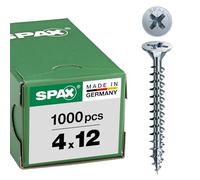 SPAX - Tornillo cincado claro, 4,0 x 12 mm, 1000 Unidades