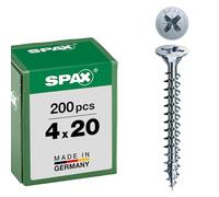 SPAX - Tornillo cincado claro, 4,0 x 20 mm, 200 Unidades