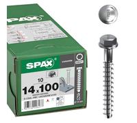 SPAX Tornillo de cabeza hexagonal con arandela para hormigón, 14,0 x 100 mm, 10 unidades, acero galvanizado