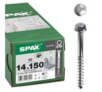 SPAX Tornillo de cabeza hexagonal con arandela para hormigón, 14,0 x 150 mm, 10 unidades, acero galvanizado