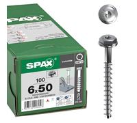 SPAX Tornillo de cabeza hexagonal con arandela para hormigón, 6,0 x 50 mm, 100 unidades, acero galvanizado