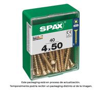 Spax Tornillo Madera Cabeza Plana Yellox 4,0x50mm 40 Unidades Acero Referencia 4081020400502