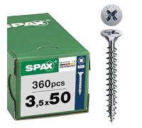 SPAX Tornillo Universal 3,5 x 50 mm, 360 pzas., Cabeza Avellanada Z2, WIROX