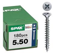 SPAX Tornillo Universal 5 x 50 mm, 180 pzas., Rosca Completa, Z2, WIROX