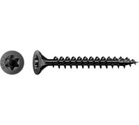 Spax Tornillo universal, cabeza avellanada, negro BLAX, T-STAR Plus, rosca parcial, 4CUT (1, 4,5 x 60 mm, 100 unidades)