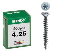 Spax - Tornillo universal T-Star Plus, 4 Cut, totalmente roscados, cabeza pozi, negro galvanizado A2J - 1191010350155, 1191010400253