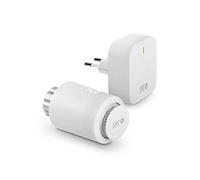 SPC Vesta Starter Kit - Kit de Cabezal Termostático Inteligente + Gateway con tecnología Zigbee para programar calefacción, Regular Temperatura, Pantalla LED, Compatible con Alexa & Google