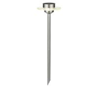 Paulmann Lámpara solar de suelo Ufo 93764 – LED 1x0,2 W, acero inoxidable, IP44, transparente