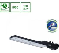 Spectrum LED, farola urbana SLIM 50W, 6000 lúmenes, color , ángulo de iluminación 140/85°, grado de protección IP65, luminaria industrial, resistencia IK08, luz blanca neutra (4000K) con sensor de luz
