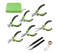 SPEEDWOX Juego de 6 mini alicates con funda que incluye alicates de punta plana, alicates de corte final, alicates de punta doblada, alicates diagonales, alicates de punta de aguja con 2 pinzas